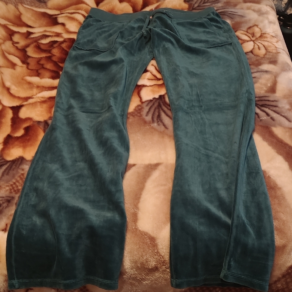 Teal Velvet Pants